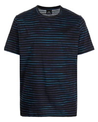 T-shirt à col rond à rayures horizontales noir PS Paul Smith