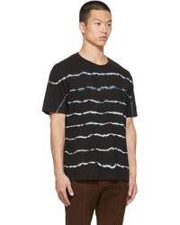 T-shirt à col rond à rayures horizontales noir FREI-MUT