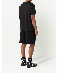 T-shirt à col rond à rayures horizontales noir Burberry