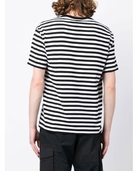 T-shirt à col rond à rayures horizontales noir Chocoolate