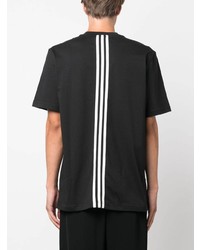 T-shirt à col rond à rayures horizontales noir adidas