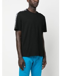 T-shirt à col rond à rayures horizontales noir Just Cavalli