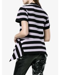 T-shirt à col rond à rayures horizontales noir Proenza Schouler