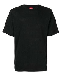 T-shirt à col rond à rayures horizontales noir Supreme