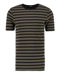 T-shirt à col rond à rayures horizontales olive ONLY & SONS
