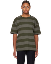 T-shirt à col rond à rayures horizontales olive Paul Smith