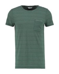 T-shirt à col rond à rayures horizontales olive Samsøe & Samsøe