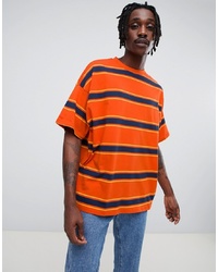 T-shirt à col rond à rayures horizontales orange ASOS DESIGN
