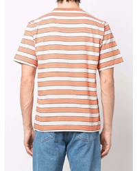 T-shirt à col rond à rayures horizontales orange Études