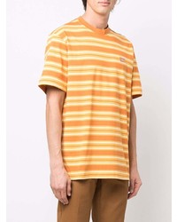 T-shirt à col rond à rayures horizontales orange Dickies Construct