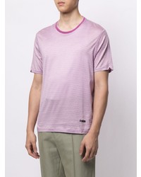 T-shirt à col rond à rayures horizontales pourpre D'urban