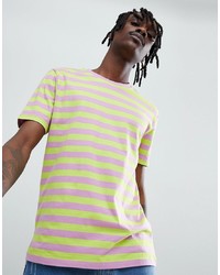 T-shirt à col rond à rayures horizontales rose ASOS DESIGN