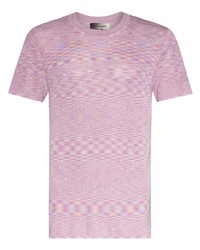 T-shirt à col rond à rayures horizontales rose Isabel Marant