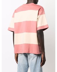T-shirt à col rond à rayures horizontales rose Drôle De Monsieur