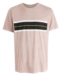 T-shirt à col rond à rayures horizontales rose OSKLEN