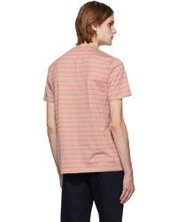 T-shirt à col rond à rayures horizontales rose Etro