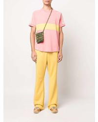 T-shirt à col rond à rayures horizontales rose adidas