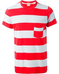 T-shirt à col rond à rayures horizontales rouge et blanc Levi's