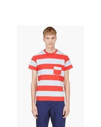 T-shirt à col rond à rayures horizontales rouge et blanc Levis Vintage Clothing