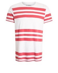 T-shirt à col rond à rayures horizontales rouge Esprit