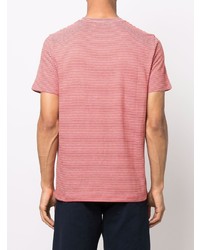 T-shirt à col rond à rayures horizontales rouge A.P.C.