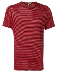 T-shirt à col rond à rayures horizontales rouge Isabel Marant