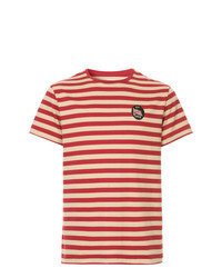 T-shirt à col rond à rayures horizontales rouge Kent & Curwen