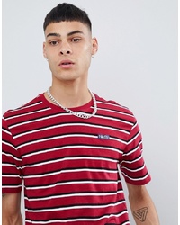 T-shirt à col rond à rayures horizontales rouge Nike SB