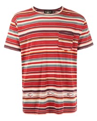 T-shirt à col rond à rayures horizontales rouge Ralph Lauren RRL