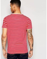 T-shirt à col rond à rayures horizontales rouge Brave Soul