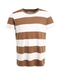 T-shirt à col rond à rayures horizontales tabac Esprit