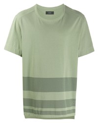 T-shirt à col rond à rayures horizontales vert menthe Joseph