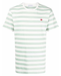 T-shirt à col rond à rayures horizontales vert menthe Manuel Ritz