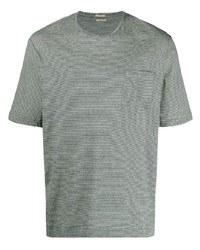 T-shirt à col rond à rayures horizontales vert menthe Massimo Alba