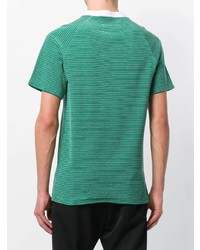 T-shirt à col rond à rayures horizontales vert menthe Maison Margiela