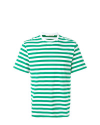 T-shirt à col rond à rayures horizontales vert Golden Goose Deluxe Brand