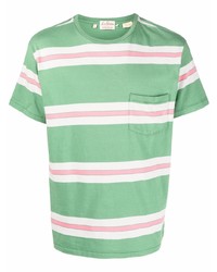 T-shirt à col rond à rayures horizontales vert Levi's