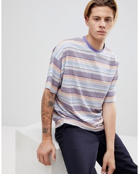 T-shirt à col rond à rayures horizontales violet clair ASOS DESIGN