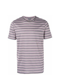 T-shirt à col rond à rayures horizontales violet clair Lanvin