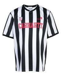 T-shirt à col rond à rayures verticales blanc et noir Carhartt WIP