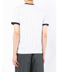 T-shirt à col rond à rayures verticales blanc Fila