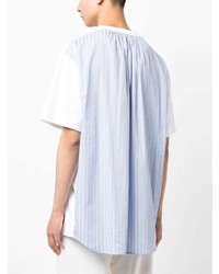 T-shirt à col rond à rayures verticales blanc Simone Rocha