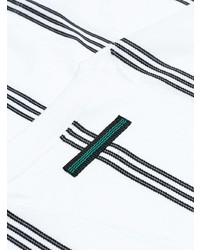 T-shirt à col rond à rayures verticales blanc adidas