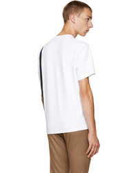 T-shirt à col rond à rayures verticales blanc Kolor