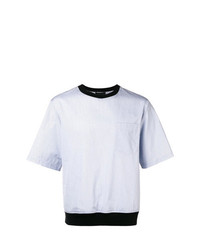 T-shirt à col rond à rayures verticales bleu clair 3.1 Phillip Lim