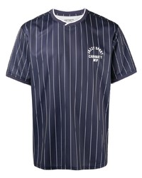 T-shirt à col rond à rayures verticales bleu marine Carhartt WIP