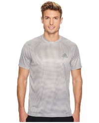 T-shirt à col rond à rayures verticales gris
