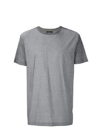 T-shirt à col rond à rayures verticales gris Inês Torcato