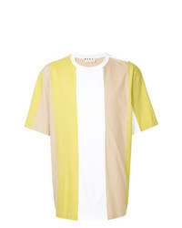 T-shirt à col rond à rayures verticales jaune