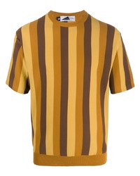 T-shirt à col rond à rayures verticales jaune Anglozine